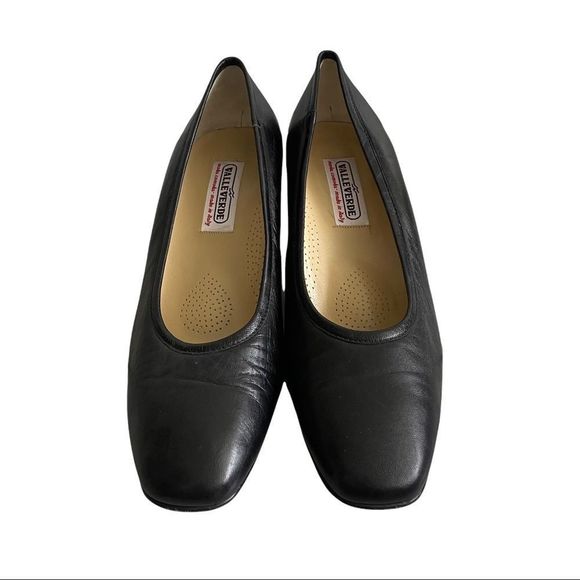 Valleverde Italy Ballet Style Slip On Pumps Heels Shoes Block Heels Black 39 - Picture 4 of 11